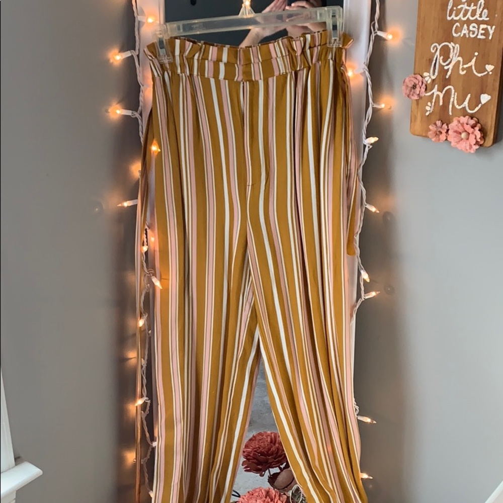 Paper bag Waist striped pants!